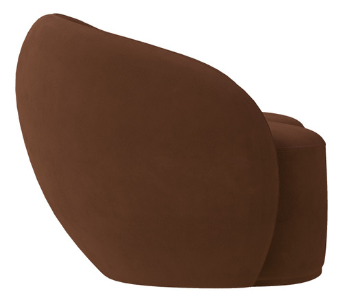 Sofá Decorativo 180cm 2 Lugares Íbis Enc Fixo Veludo Marrom