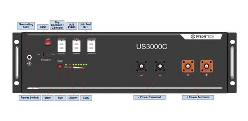 Banco De Baterías Litio Us3000c 48v 7.1kwh 6000 Ciclos @95%