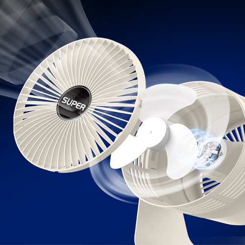 Ventilador De Escritorio De Viento Con Circulación De Aire Cantidad De Aspas 3 Estructura Azul Diámetro 20 Cm Frecuencia 15hz Material De Las Aspas Plástico