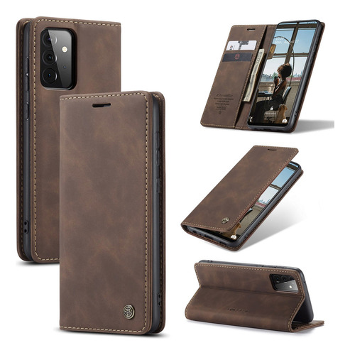 Funda Cuero Para Samsung Con Ranuras Para Tarjetas Y Atri