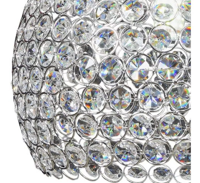 Colgante Esfera Cristal Cairel Cromo 20cm Copen Apto Led Mks