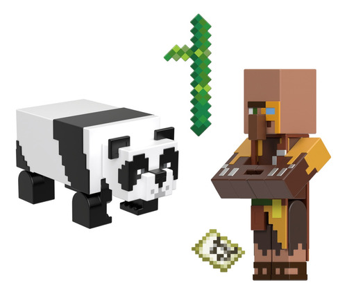 Minecraft Figura Paquete Cartógrafo Selva Y Panda 3.25 