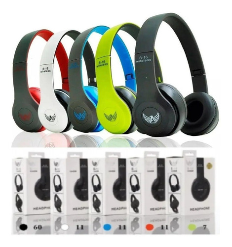 Imagem 4 de 6 de Fone De Ouvido Bluetooth Sem Fio Vermelho Fm Headphone Atmx