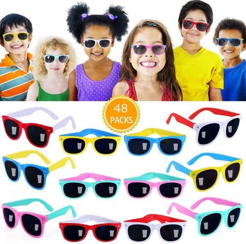 Imagen 2 de 8 de Lentes De Sol Para Fiestas Infantiles Regalo Mayoreo 48pzas.