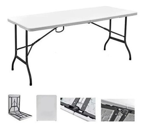 Imagen 4 de 6 de Mesa Plegable + 4 Sillas Camping Valija De Plástico Jardín