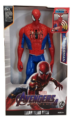 Muñeco Spiderman Clasico Hombre Araña 30cm Luz Sonido Envio