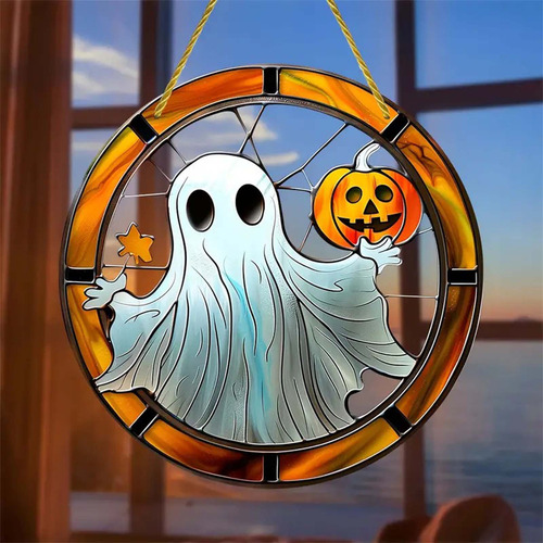 Colgante Acrílico Ghost Pumpkin Light Catchers Para Ventana,