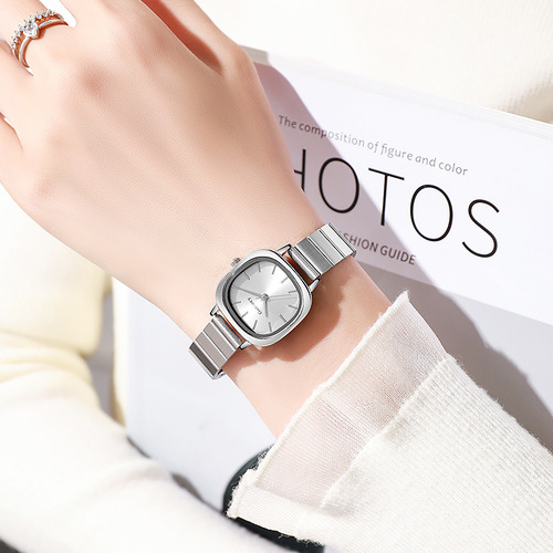 Relojes De Mujer Cuadrados Pequeños Con Cinturón De Acero A