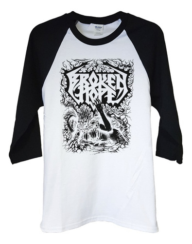 Polera Raglan 3/4 Broken Hope Omen Of Dise Metal Abominatron