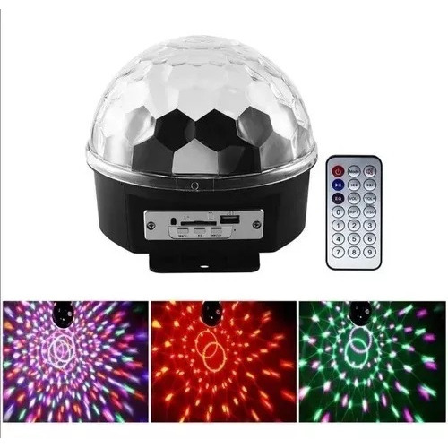 Bola Mágica De Luz Led Reproductor Mp3 Bluetooth Negro/celeste