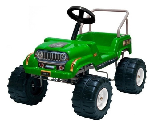 - Karting Infantil Jeep A Pedal Carrocería Alto Impacto Pvc Color Verde