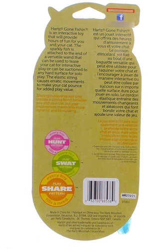 Hartz 88538 At Play Gone Fishin Cat Toy Assorted Colors