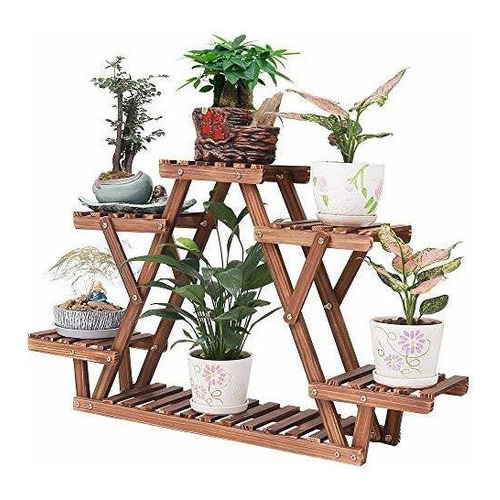 Coogou Soporte Para Plantas De Madera Para Interiores, 6 Niv