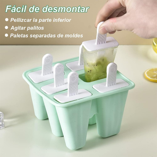 Moldes For Paletas, Moldes Reutilizables For Helado De 6