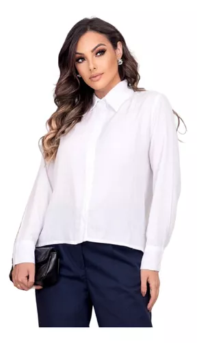 Camisa Branca Feminina Masculina Viscose Unissex