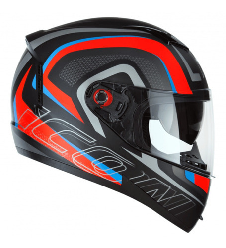 Capacete Peels Icon Silverstone Preto Fosco Com Vermelho