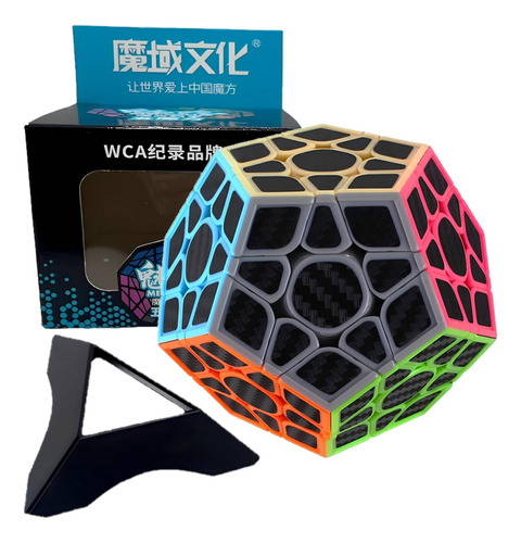 Cubo Rubik Megaminx Magic Cube Sticker Fibra Carbono