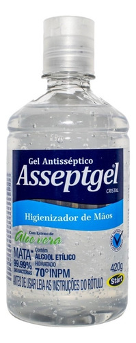 Álcool Start Quimica  Alcool Gel em frasco fragrância aloe vera 500 ml 420 g