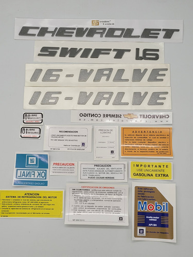 Chevrolet Swift 1.6 16 Valve Calcomanías Y Emblemas 