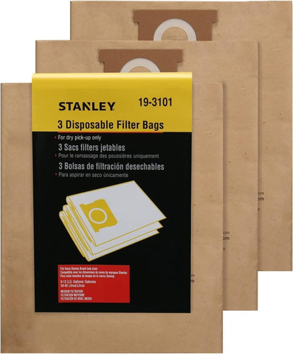 Bolsas Para Aspiradora 34-35 Lts 3 Uds Stanley 19-3101