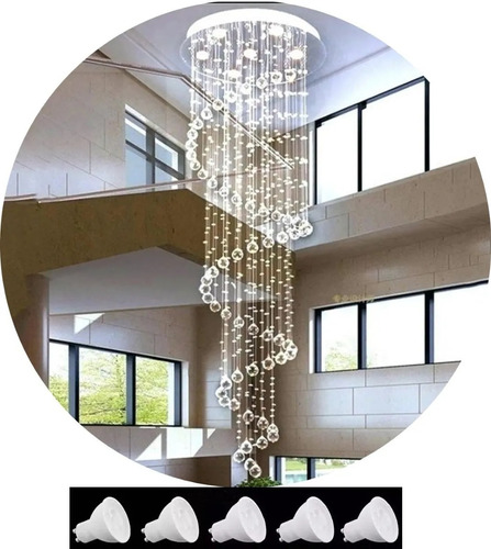 Lustre De Cristal Com 1,50 M Com Lampadas Promoção 