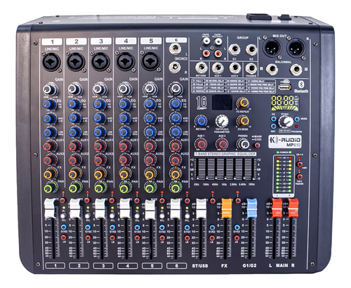 Mesa De Som Analógica K-audio Mp610 6 Canais Kadosh 2 Aux