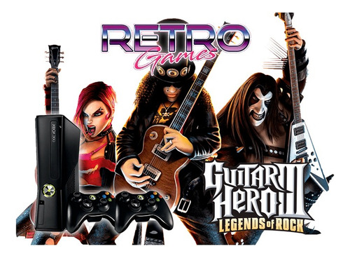 Xbox360 250gb Retrogames Guitar Hero Legends Of Rock 3 Rtrmx