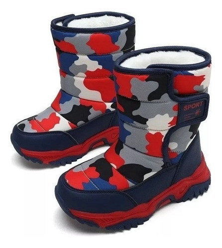 Zapatos Cálidos De Forro Polar De Camuflaje Para Niños, Bota