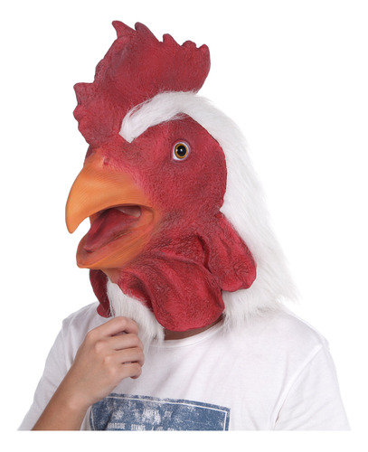 Lubber Máscara De Cabeza De Gallo, De Látex, Para Disfraz.