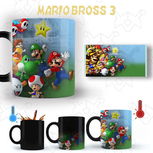 Taza Magica Mario Bros Juegos Gamer Modelo 3