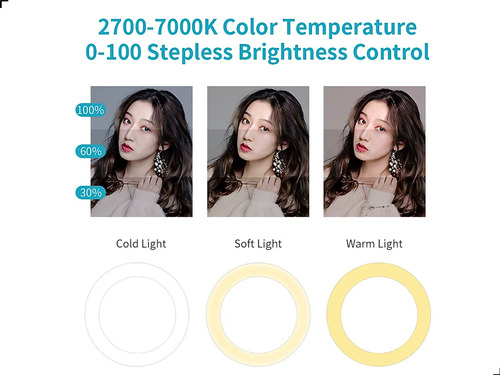 Aro De Luz Led Professional Con Control 44 Cm Touch Mixto Mixta