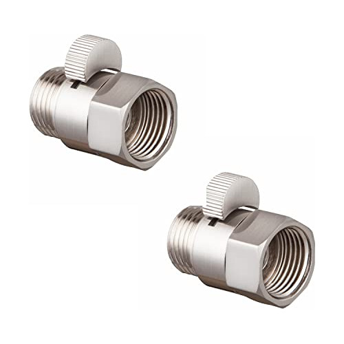 Shower Head Shut-off Valve Solid Brass 2 Pieces, Brushe...