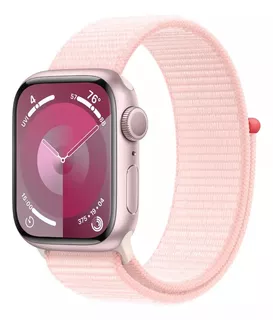 Apple Watch Series 9 GPS • Caja de aluminio rosa de 45 mm • Correa loop deportiva rosa claro - Distribuidor Autorizado