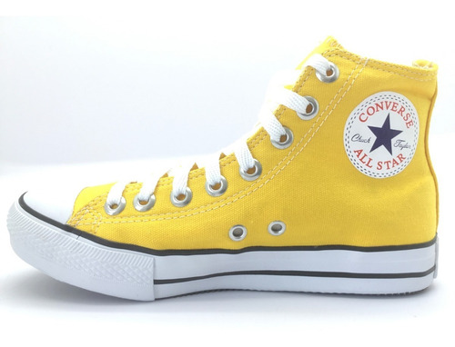 tenis all star cano alto amarelo