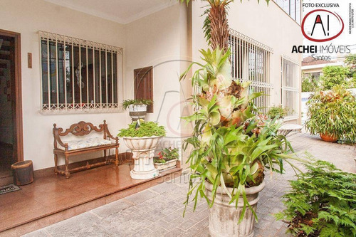 Imagem 1 de 30 de Casa Residencial À Venda, Independente, A 4 Quadras Da Praia, Piscina, 5 Dormitórios, 4 Vagas, Embaré, Santos - Ca1303