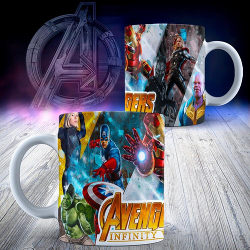 Kit Plantillas Tazas Avengers Vengadores Todo Sublimación 