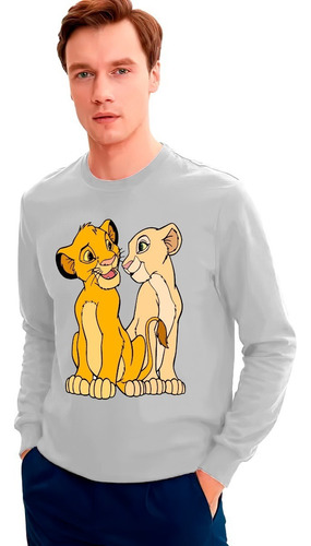 Polera Manga Larga Rey León Y Nala Unisex 100% Algodón