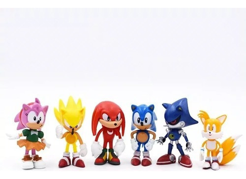Juego De 6 Muñecas Sonic Action Super Promoción