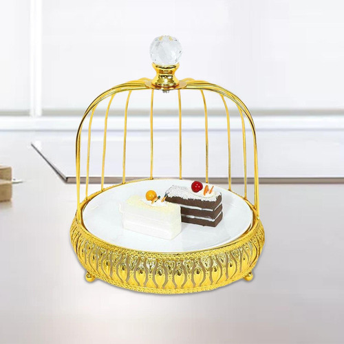 Elegante Soporte De Postre Con Jaula Para Una Sola Capa