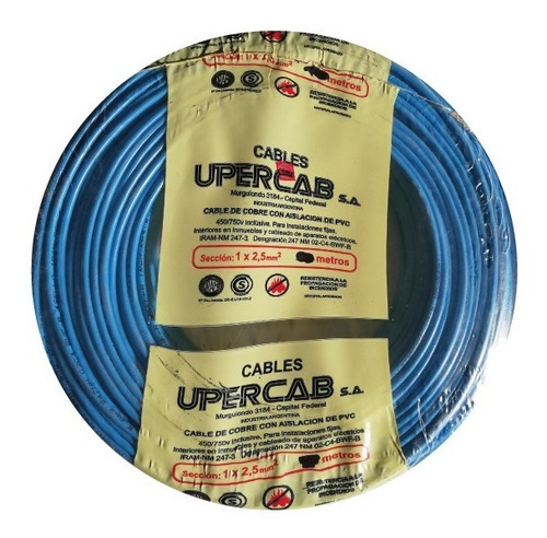 Cable Unipolar 2,5 Mm Upercab Normalizado Iram X 50 Metros