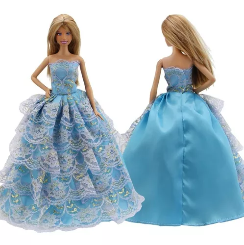 Kit Com 3 Vestidos De Princesa Para Boneca Barbie