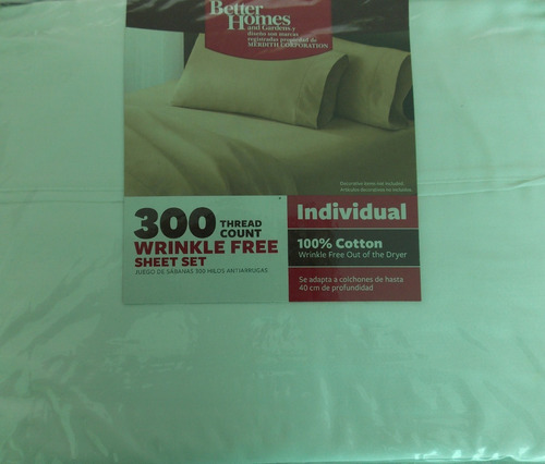 Juego De Sabanas Individual Better Homes Blanca 300 Hilos