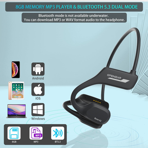 Auriculares Subacuáticos Bone Conduction Ip68 Para Nadar