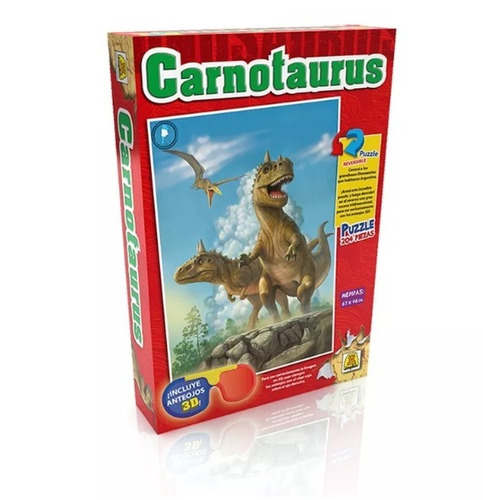 Rompecabezas Puzzle Reversible Carnotaurus Dinosaurio 3d