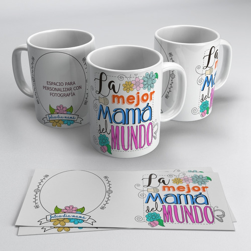 Plantillas Diseño Taza Día De La Madre Editable Psd + Regalo