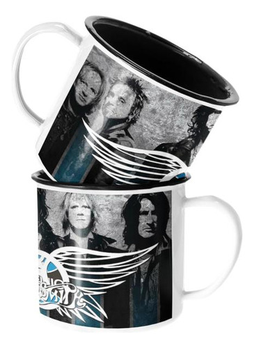 Taza Enlozada Lechera Aerosmith Bandas De Rock