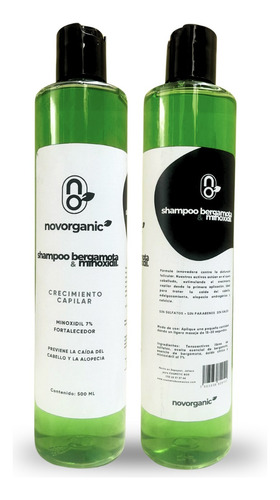 Shampoo Bergamota Minoxidil Alopecia Anticaida Novorganic