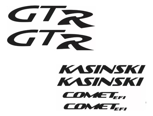 Kit Adesivos Kasinski Comet 250 Gtr Em Preto 02