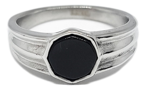 Anillo De Acero Para Hombre Onix