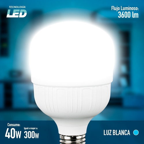 Foco led Icon ICT1-40W Bulbo color blanco frío 40W 127V